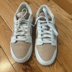Nike Dunks Low-Top Sneakers in White and Tan